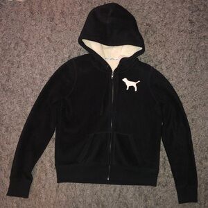 Vintage Y2K Victoria’s Secret PINK Sherpa Zip up Hoodie, Size M